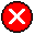 White X in a red circle