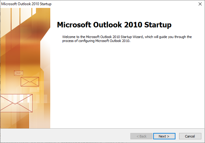 Outlook 2010 startup