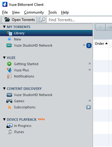 Vuze - no DLNA Device