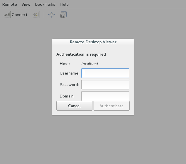 Vinagre RDP authentication