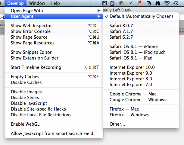 Safari user agent