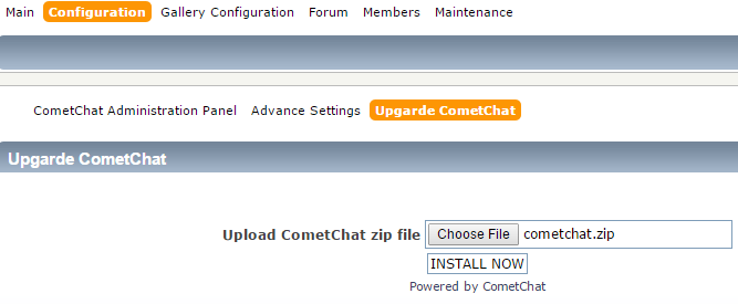 Upload CometChat Zip