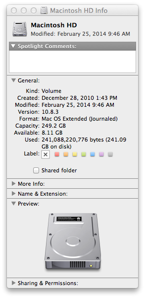 Macintosh HD Info