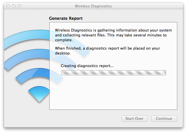 Wireless Diagnostics Generate Report