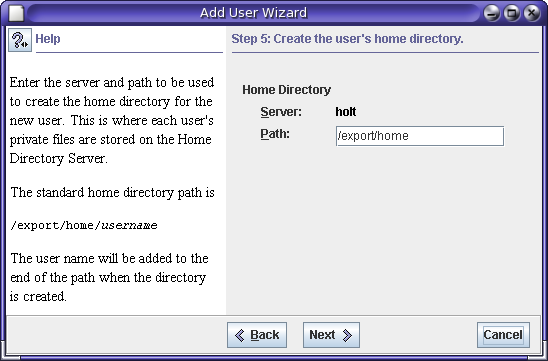 SMC home directory for user
