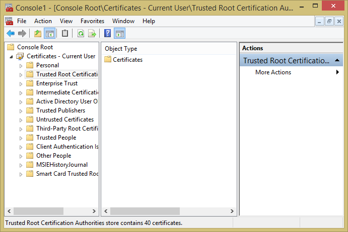 Trusted Root Certification Authorities