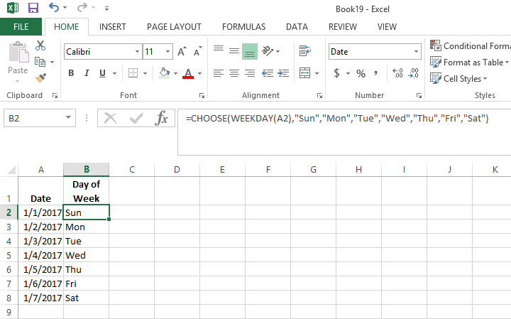 How To Insert Day Of The Week In Excel