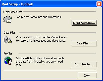 Outlook 2000 mail setup