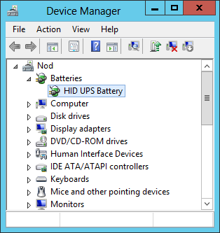 Device Manager HID UPS Battery