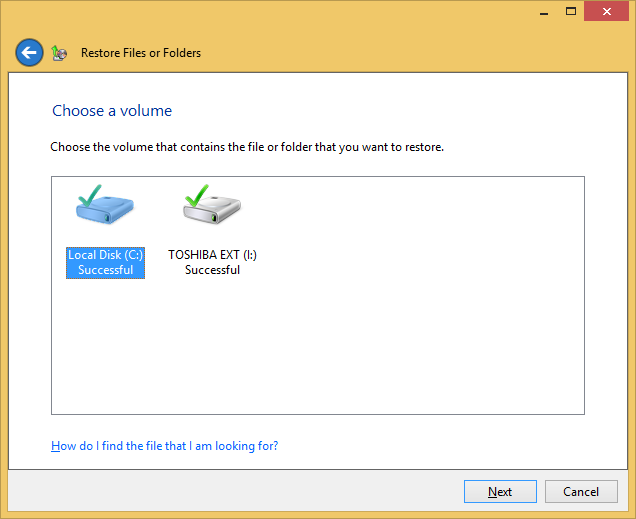 Windows Server 2012 - Choose a volume