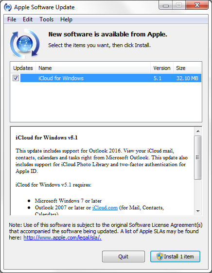 Apple Software Update -
iCloud