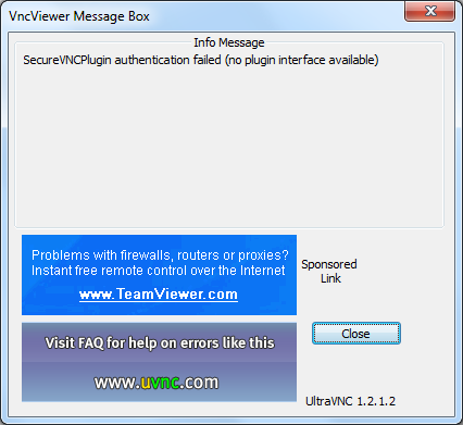 SecureVNCPlugin
authentication failed