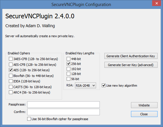 SecureVNCPlugin Configuration