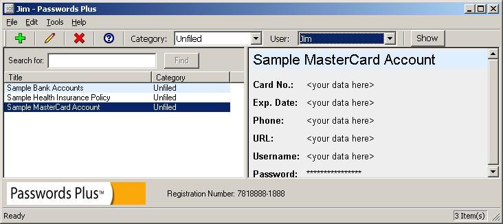 Passwords Plus entries
appearing