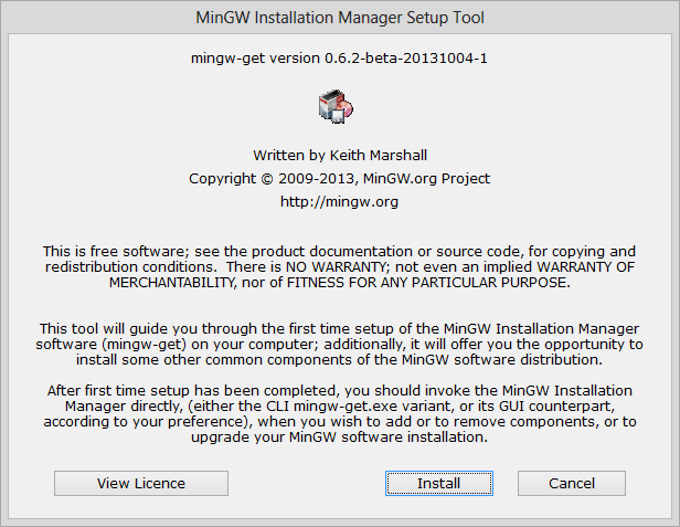 MinGW Installation Manager