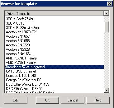 netxtreme template driver