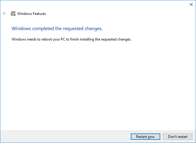 Windows 10 restart required