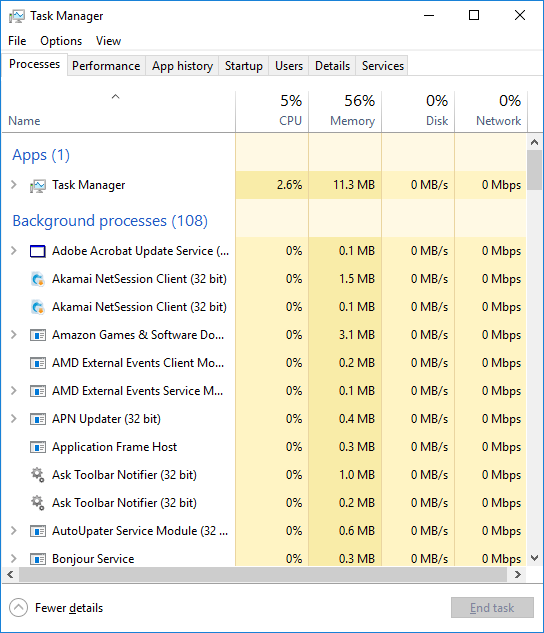 Windows 10 Task Manager