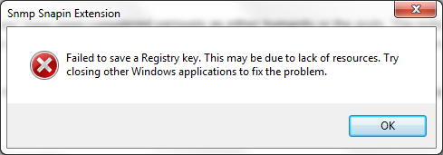 Failed to save registry key