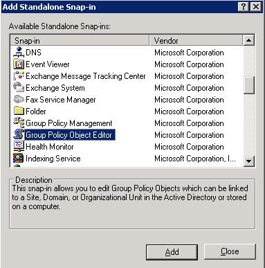 Add Group Policy Editor