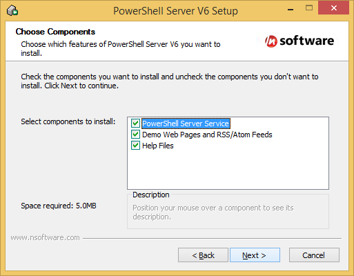 PowerShell Server choose components