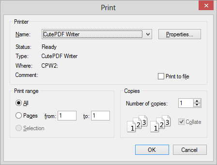 CutePDF Writer Print