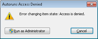 Autoruns Error Changing Item
State