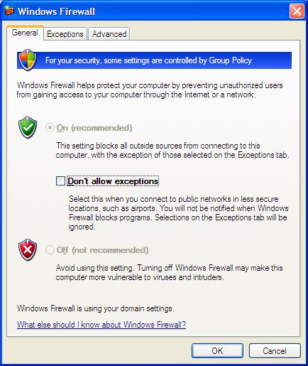 XP Windows Firewall