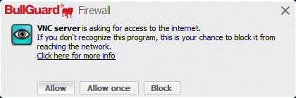 BullGuard Firewall VNC server