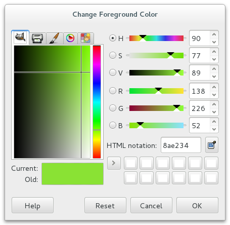 GIMP - Change Foreground Color
