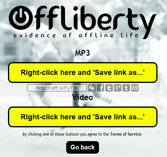 Offliberty MP3 and MP4 video file