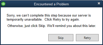 QuickBooks 2016 encountered a problem