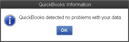 QuickBooks detected no problems