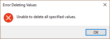 Error deleting values