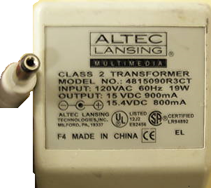 ACS41 speakers power adapter 4815090R3CT closeup
