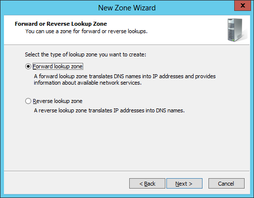 Forward or Reverse Lookup Zone