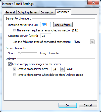 Internet E-mail Settings