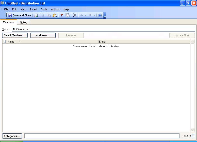 Creating A Personal Distribution List In Outlook 2003