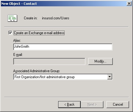 New object email address