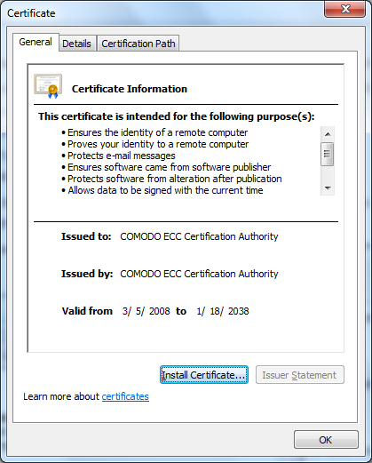COMODO ECC Certification Authority