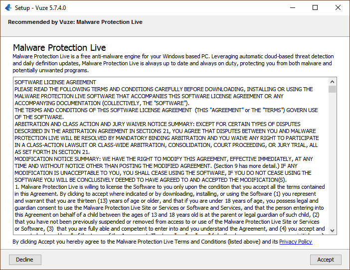 Vuze - Malware Protection Live