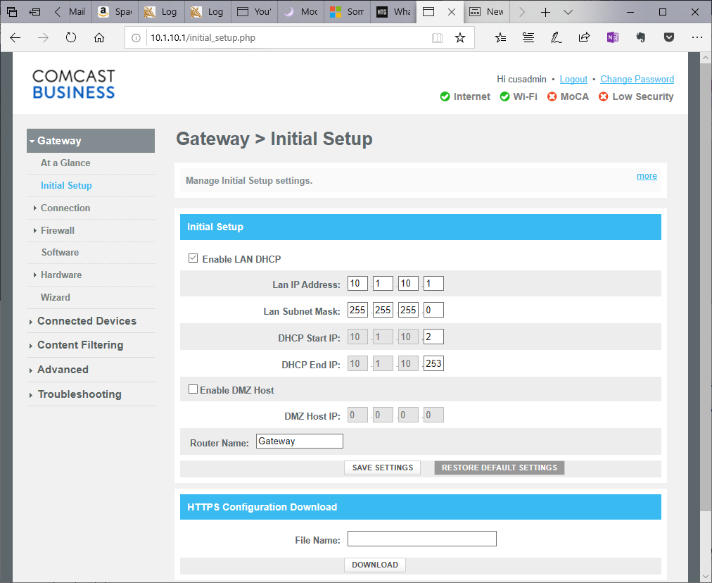 change-subnet-for-comcast-business-router