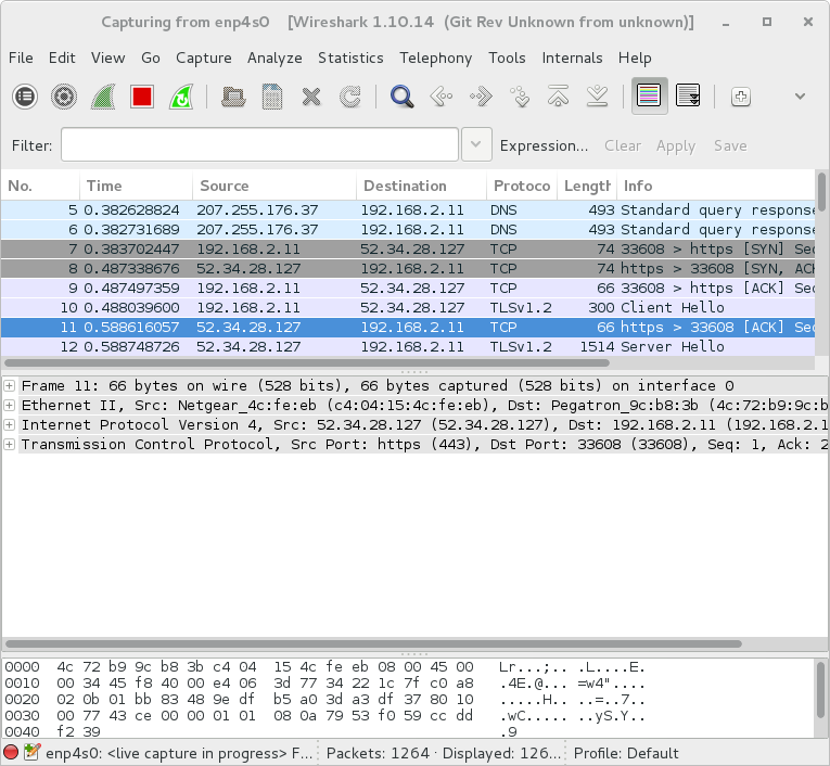 wireshark localhost port filter