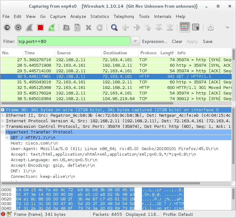 wireshark filter port less than