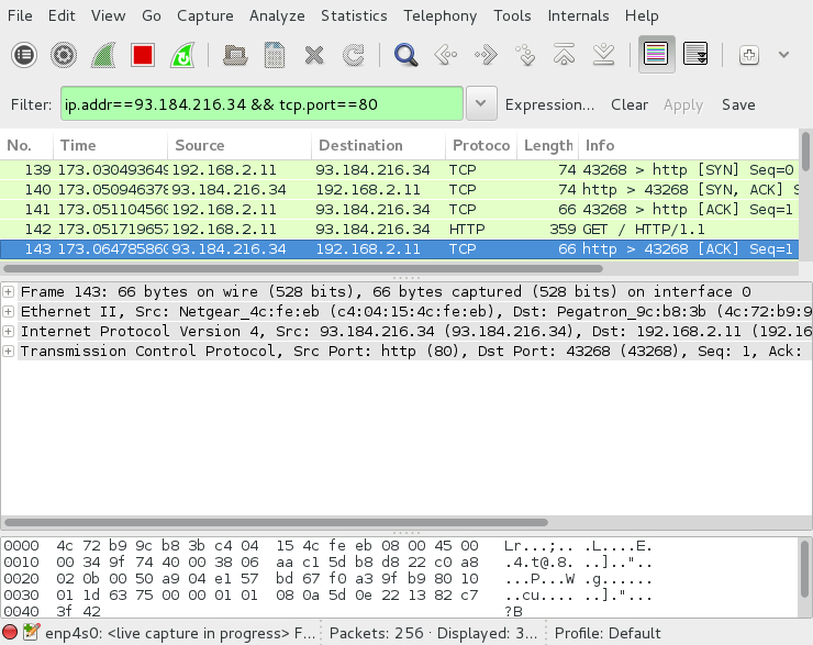 wireshark capture filter tcp port