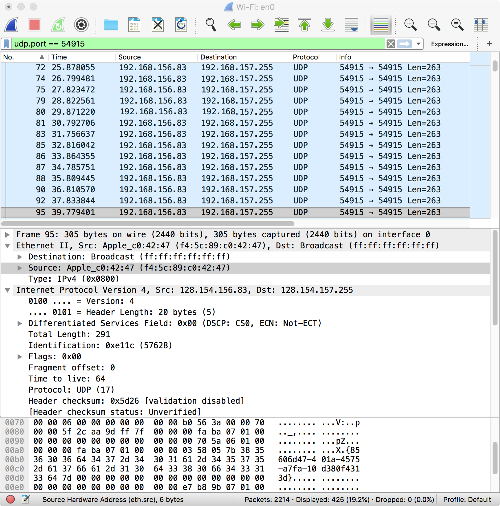 UDP Traffic With Source And Destination Ports Of