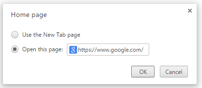 Set google.com home page in Chrome