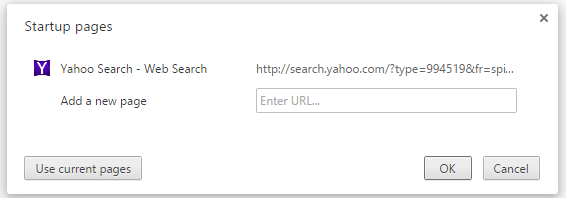 Startup pages - Yahoo Search