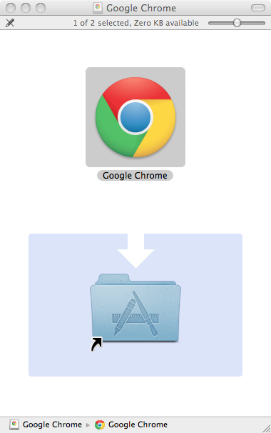 Running Google Chrome from dmg file