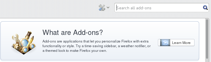 Firefox - search add-ons